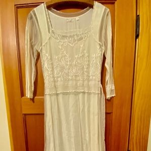 Nataya ivory sheer vintage-style/Victorian/boho dress - NWOT